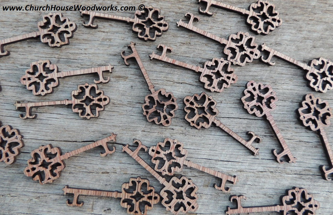 wooden skeleton keys for crafts decorations confetti scrapbooking embellishments 3