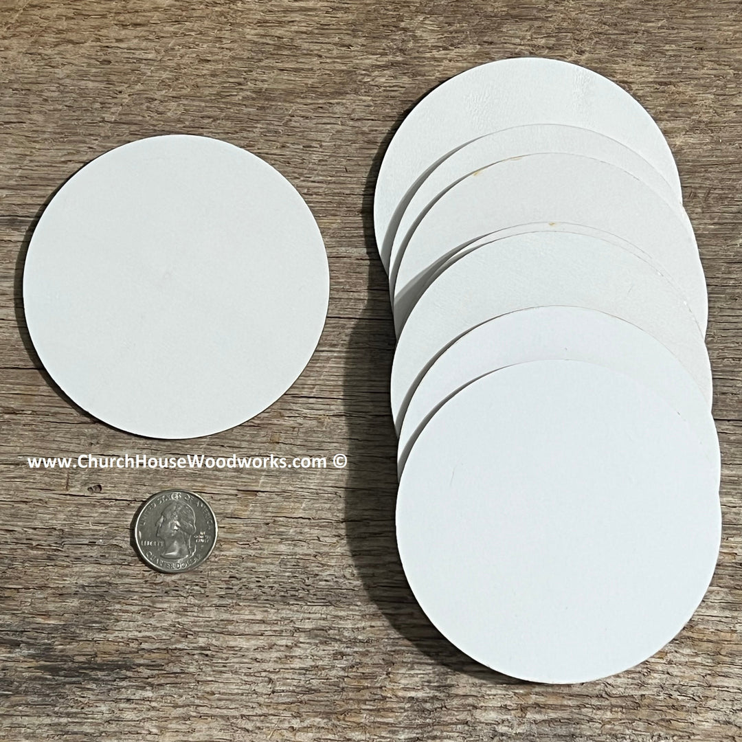 4 INCH WHITE CIRCLE BLANKS with NO HOLE