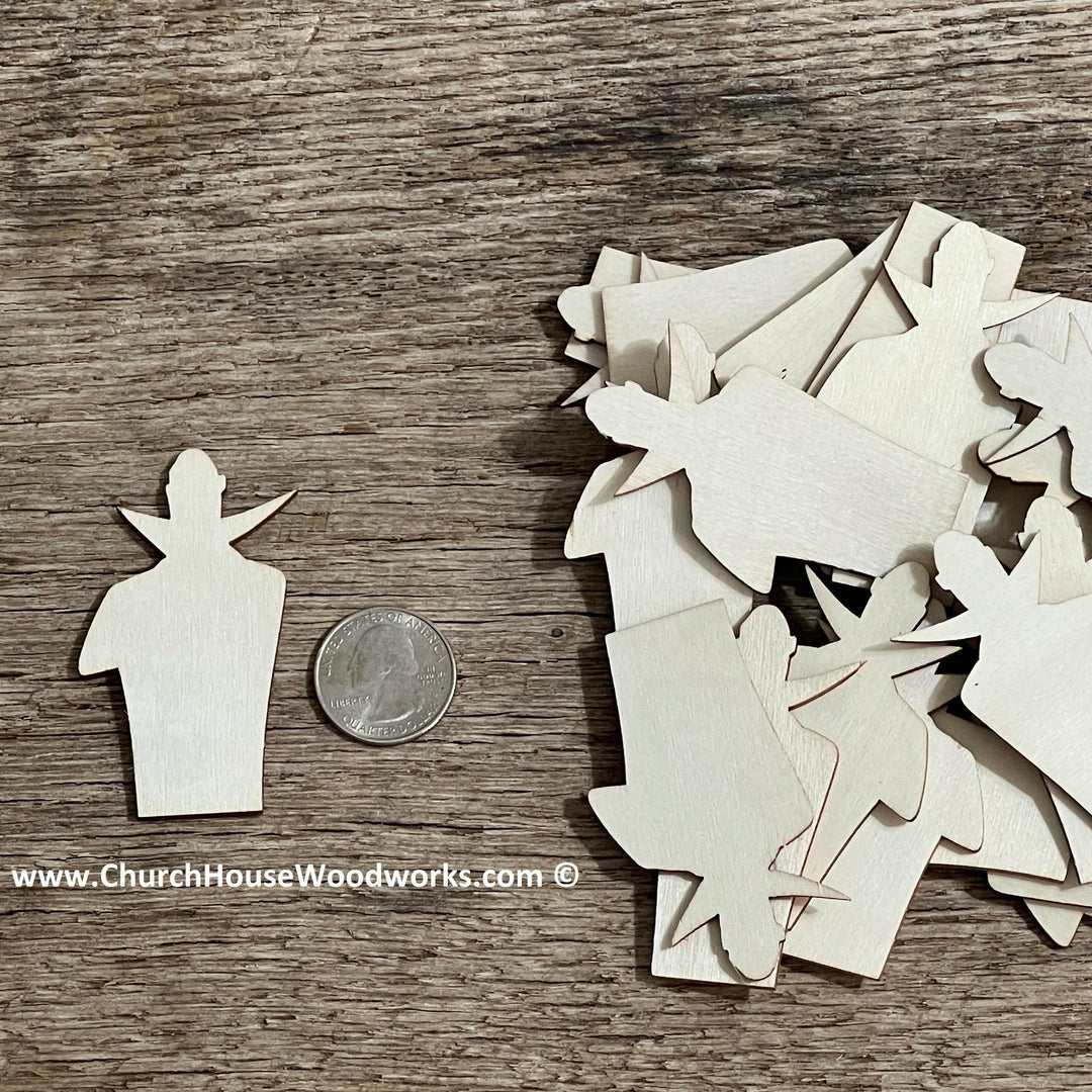 2.5 INCH WOOD VAMPIRE DRACULA HALLOWEEN CRAFT