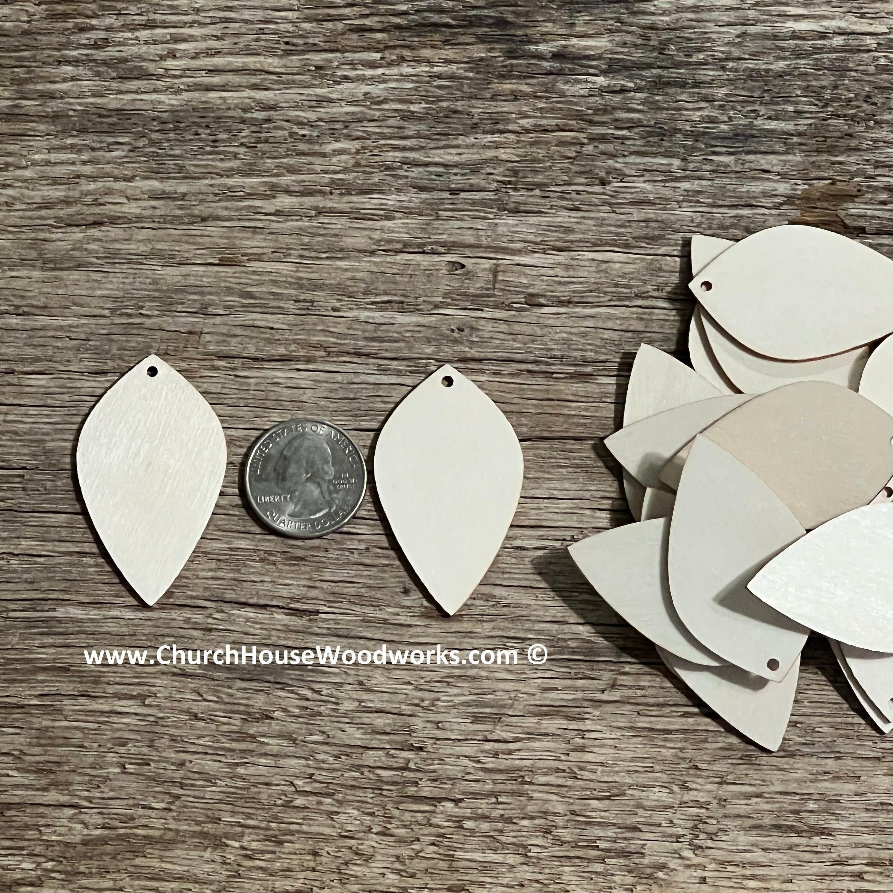 EXCEART 50pcs Unfinished Wooden Teardrop Earring Blanks - DIY Craft Pendant Supplies For Jewelry Making