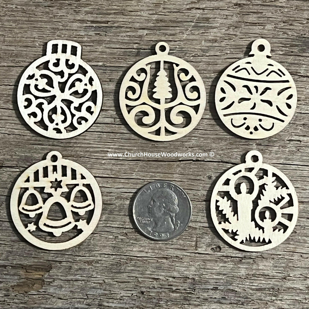 Mini 1.5 inch Christmas ornaments wood