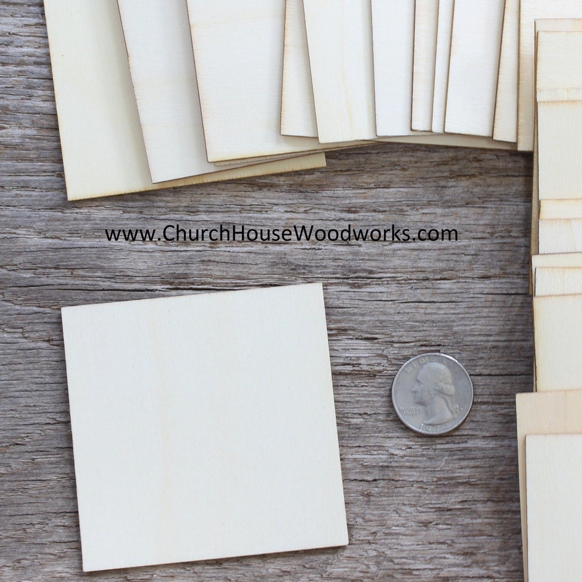 25 Small Wood Square 2 inch – Church House Woodworks