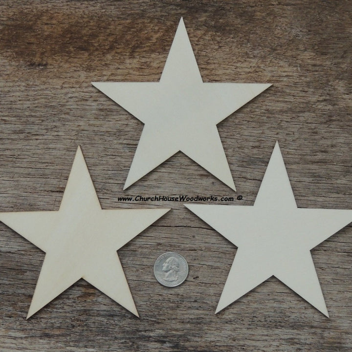 5 inch wood stars for wooden flags