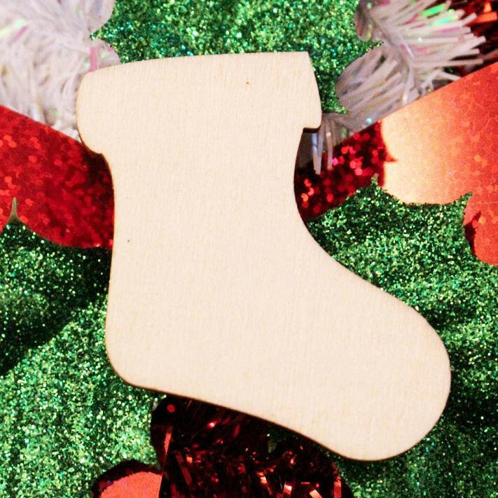 Wooden Stocking Christmas Tree Ornaments Miniatures Christmas Village Set DIY Craft Idea- Set of 25- 2 Inch Wooden Christmas Trees Supplies Accessories by ChurchHouseWoodworks.com