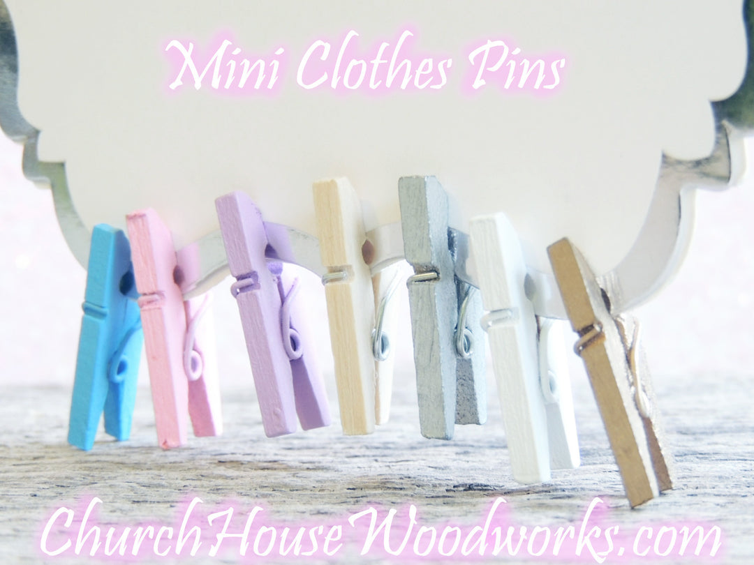 Light Green Mini Clothespins by ChurchHouseWoodworks.com 