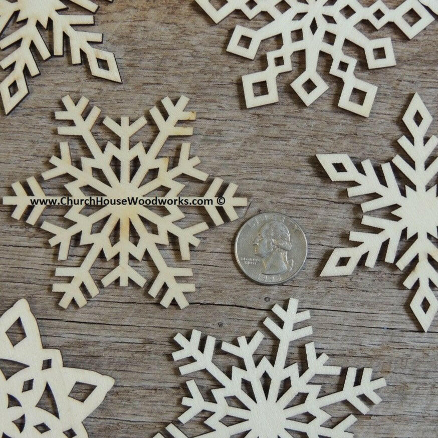 wooden snowflakes