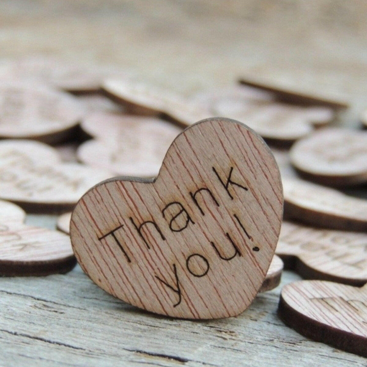Thank you Wood Hearts 100 QTY 1 inch Church House Woodworks
