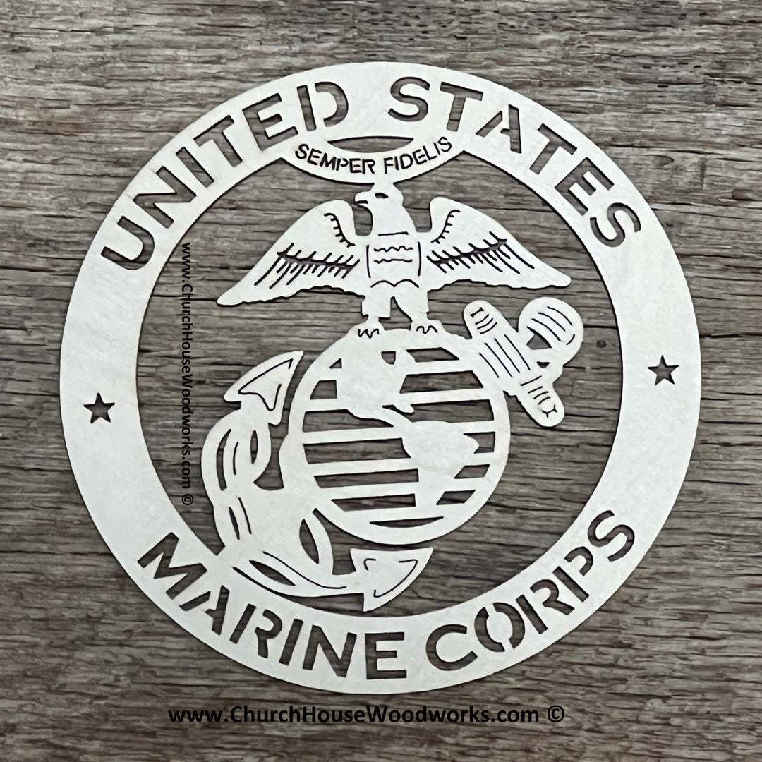 US Marin Corps  Armed Forces Military Wood Emblem Insignia Logo Wood Shapes for Flags
