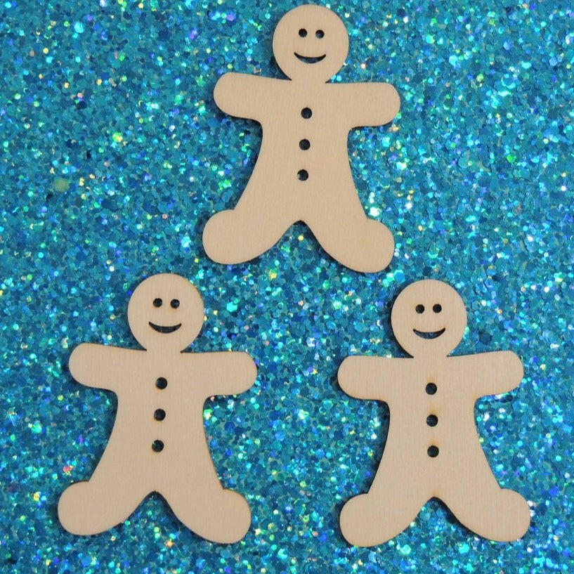 2 inch wood gingerbread men man for Christmas ornaments crafts art diy