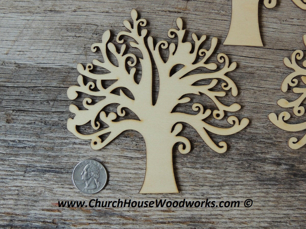 5 inch Wood Tree Shapes 5 ct Church House Woodworks