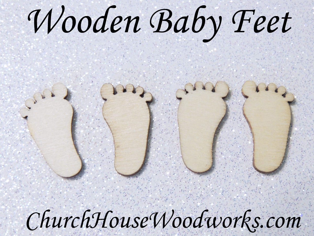Wooden Baby Feet Wood Craft Shapes