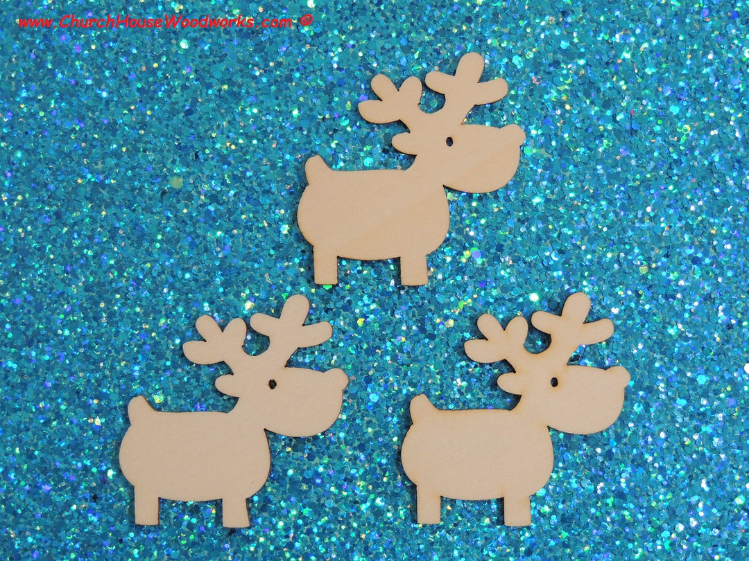 2 Inch wood reindeer snowman gingerbread man for crafts shapes woodcraft Christmas ornaments scrapbooks favors holiday