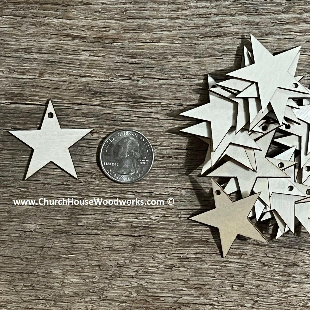 1.5 INCH EARRING EAR RINGS BLANK WOOD TAGS STARS