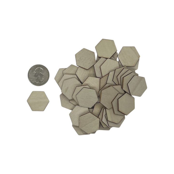 1" laser cut wood hexagons