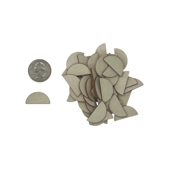 1" inch laser cut wood half circle shape