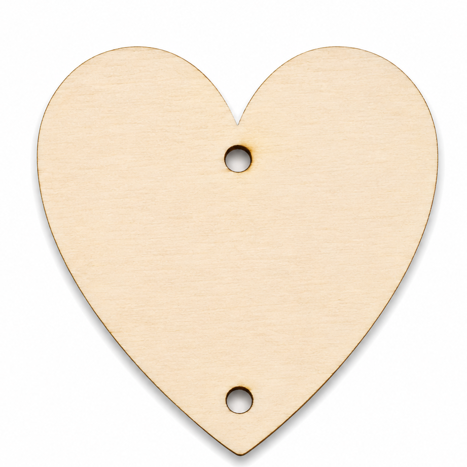 Wood Heart Shapes cut outs laser cut with two holes ornaments decorations gift tags for diy crafting and to paint on by ChurchHouseWoodworks.com