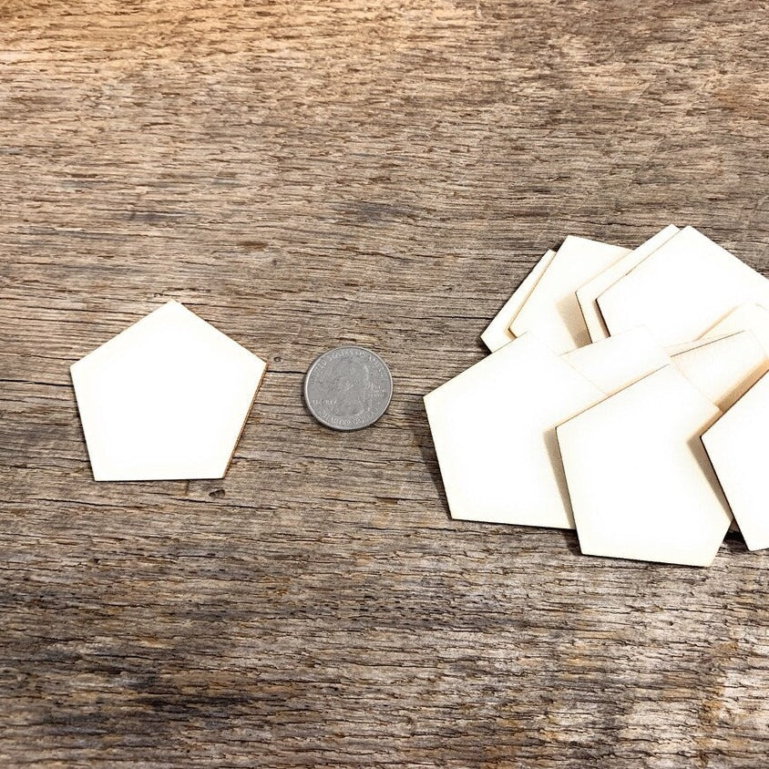 2 inch wood shape pentagon crafts