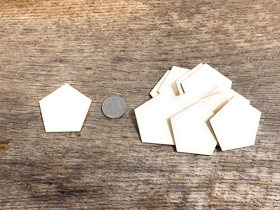 2 inch wood shape pentagon crafts