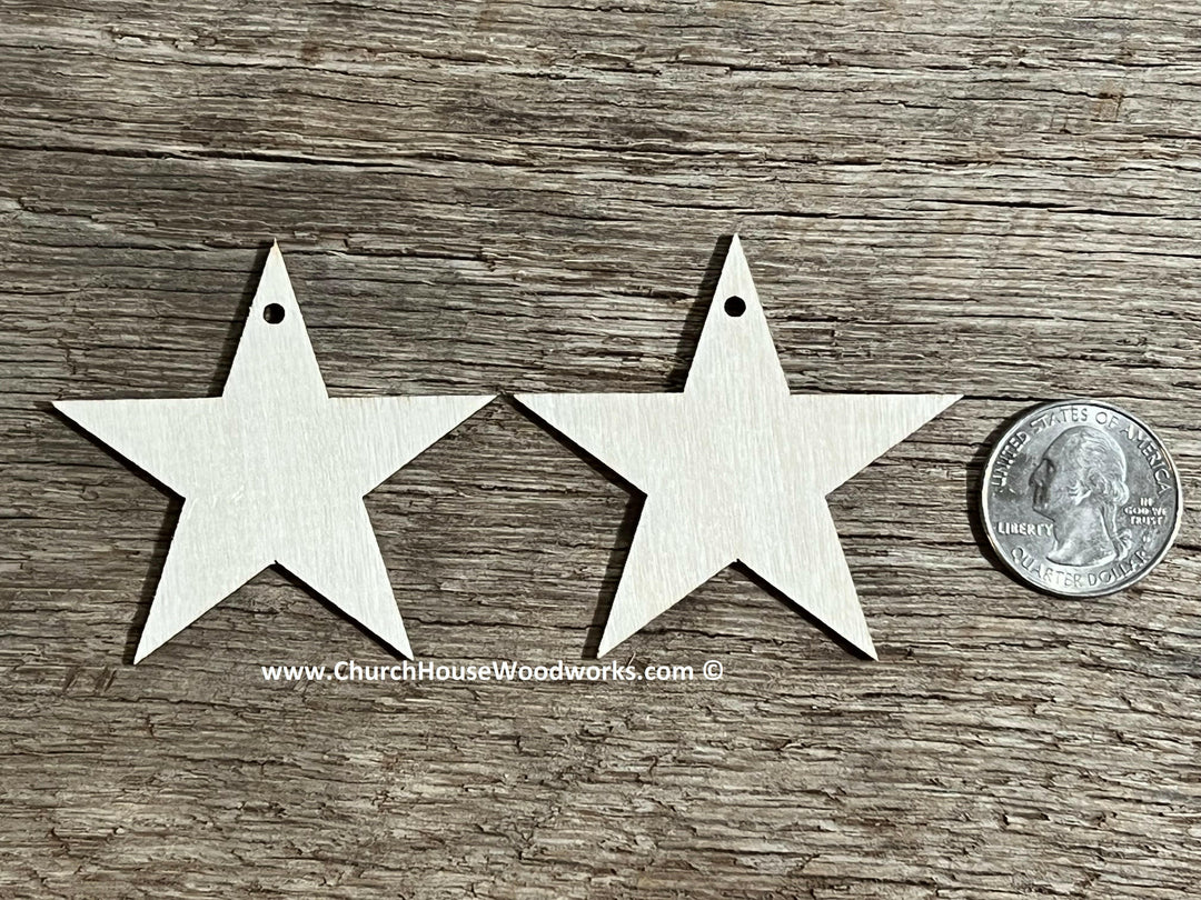 2 inch wood star earring ear ring wood blanks tags