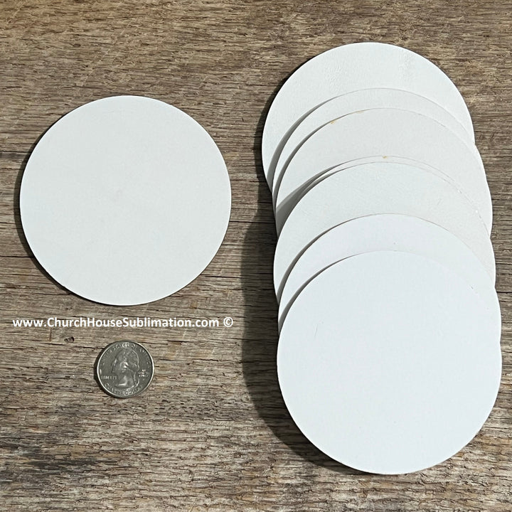 3.5 INCH WHITE CIRCLE BLANKS with NO HOLE