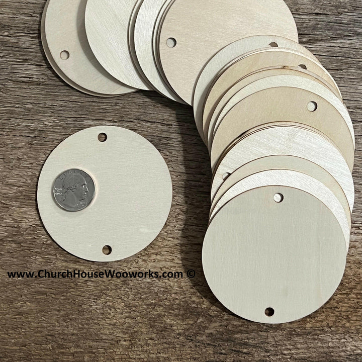 3 inch wood tags with two holes