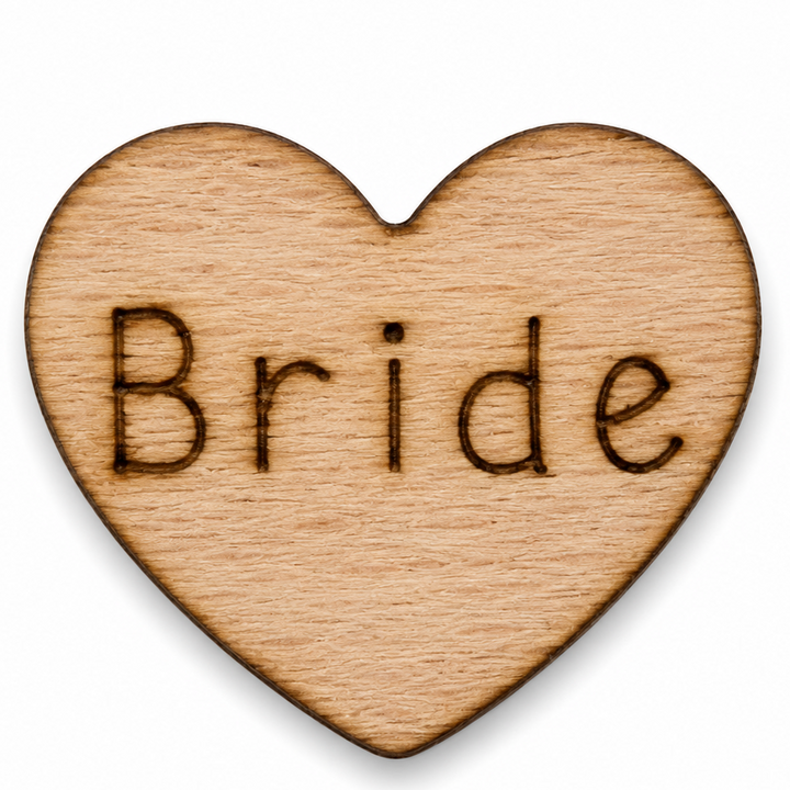 Bride Wood Hearts (100 qty) 1/2 inch