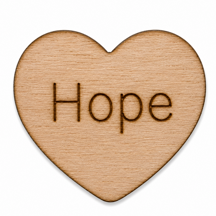 Hope Wood Hearts (100 qty) 1 inch