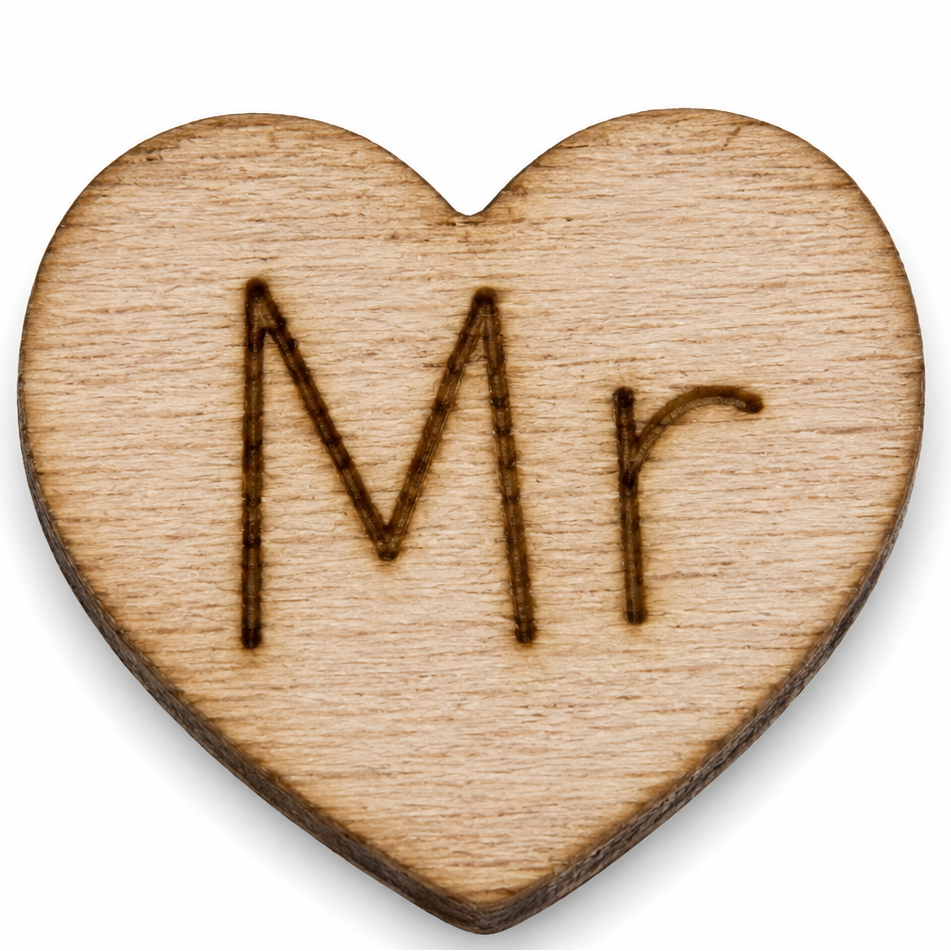 Mr Wood Hearts for Wedding Showers or diy gift making or use as a table scatter