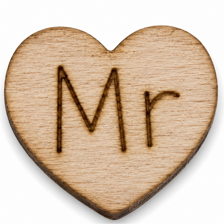 Mr Wood Hearts for Wedding Showers or diy gift making or use as a table scatter
