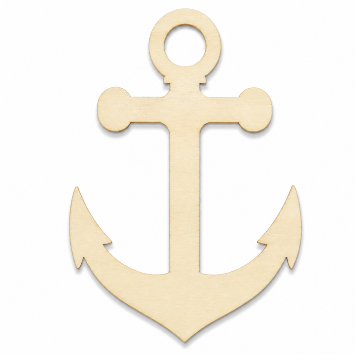 Wood Shape Cutout ship anchor for diy crafts to paint on by ChurchHouseWoodworks.com
