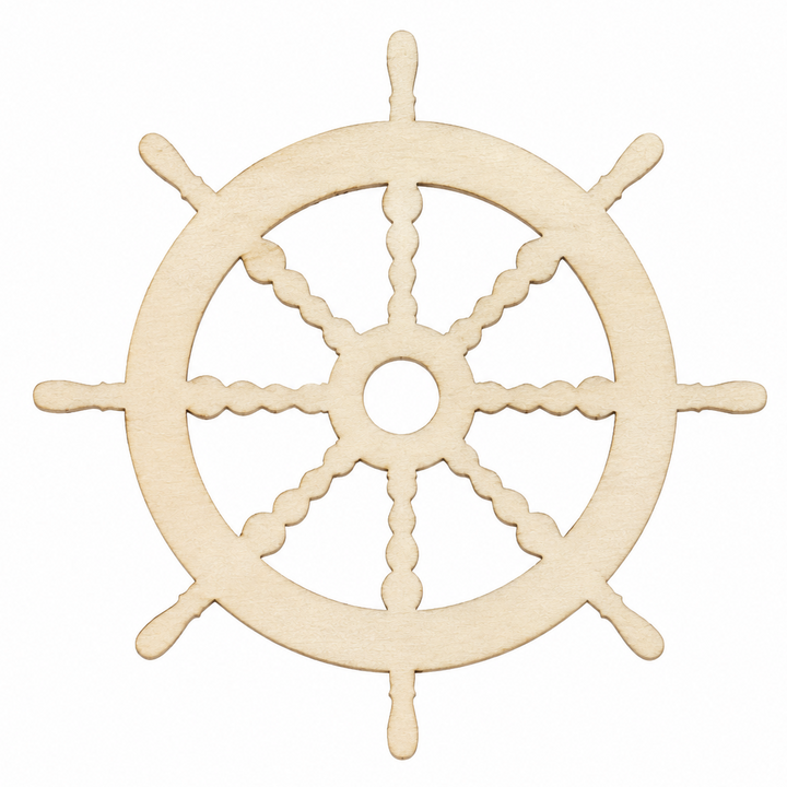 Wood Ship Wheel cutout shapes laser cut diy craft for painting on by ChurchHouseWoodworks.com
