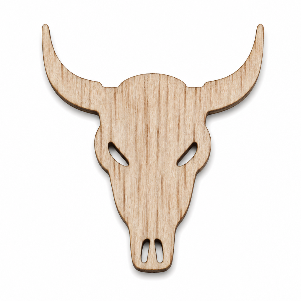 Wood cow head skulls table scatter craft diy decorations for western cowboy wedding by ChurchHouseWoodworks.com