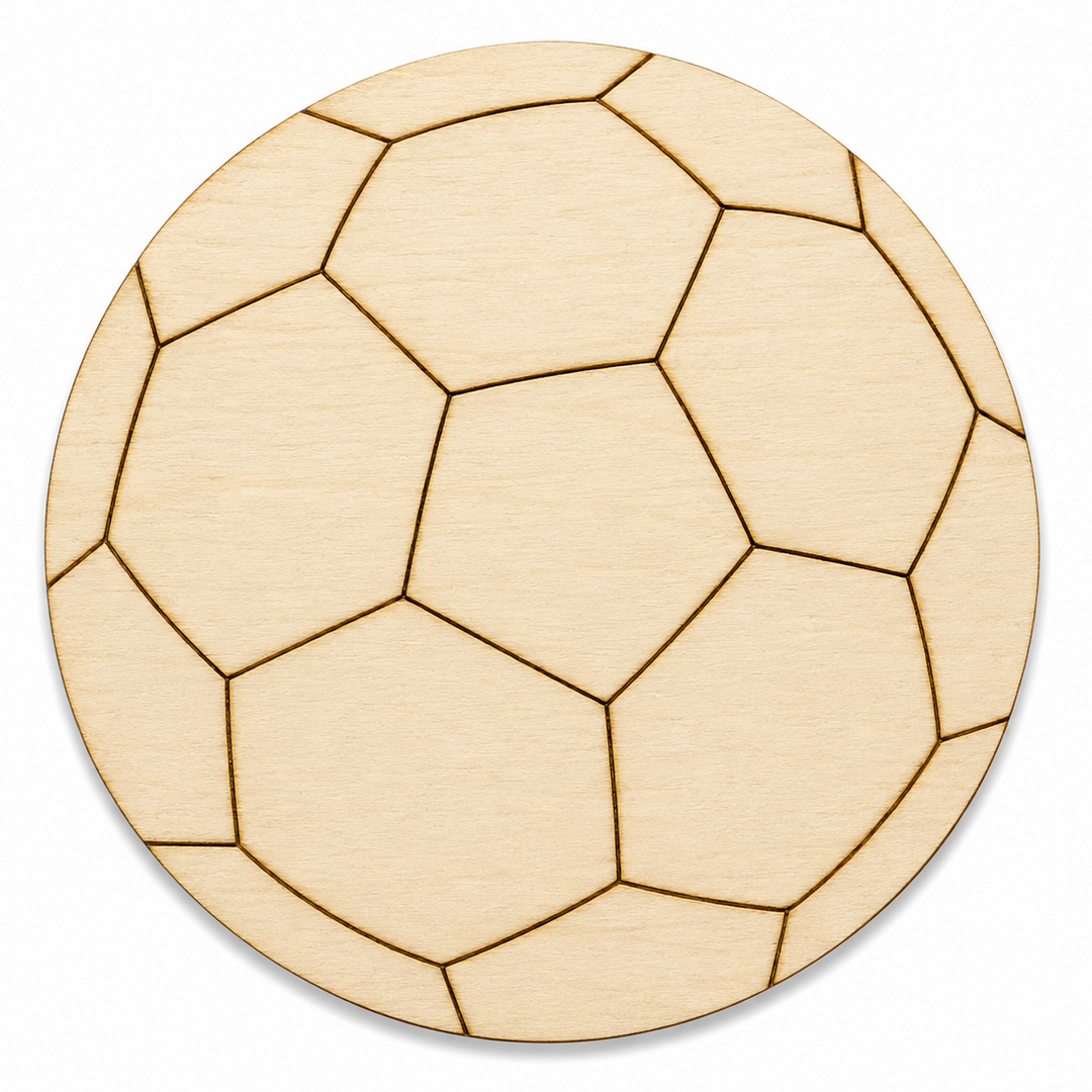 Soccer Ball Wood Shape Laser Cut outs by ChurchHouseWoodworks.com