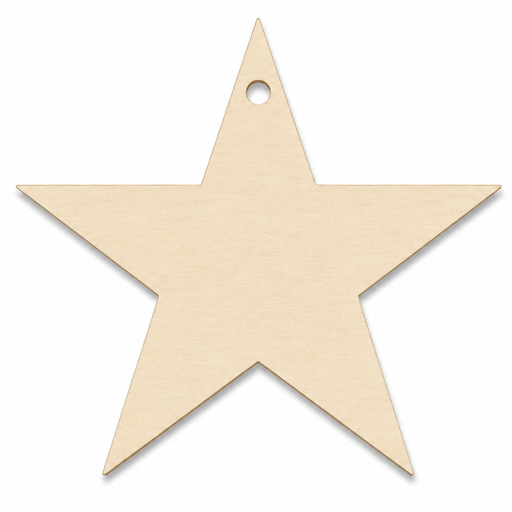 Wood shaped stars cutout pieces that are laser cut that are earring blanks to make diy craft projects or to paint on by ChurchHouseWoodworks.com