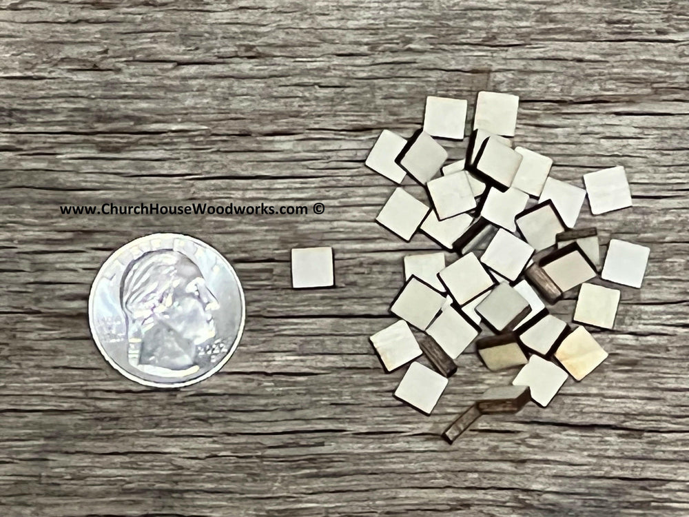 .25 inch 1/4" tiny wood craft squares