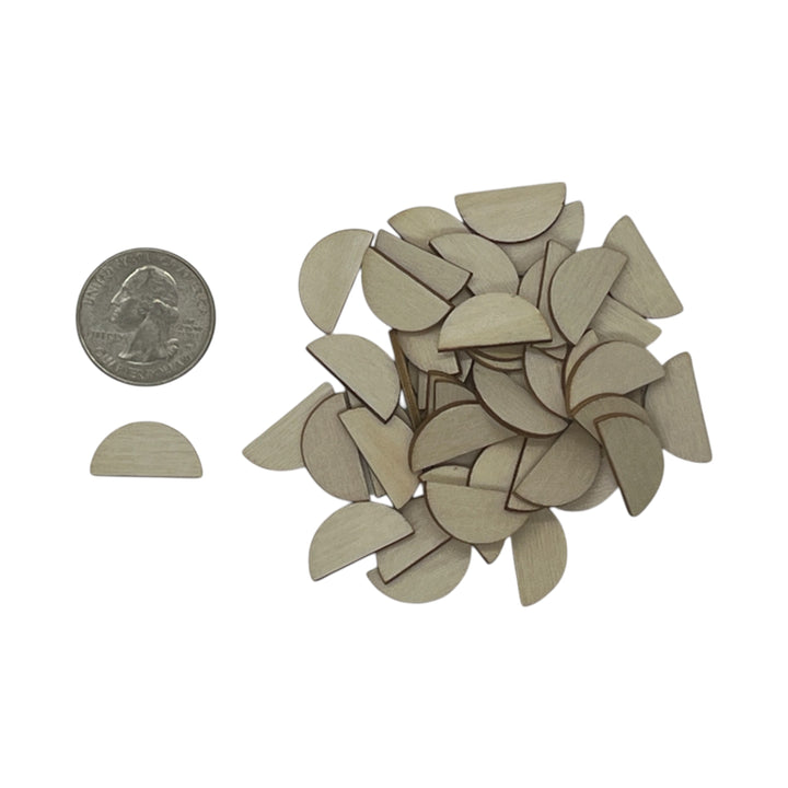 3/4" inch laser cut wood half circle shape
