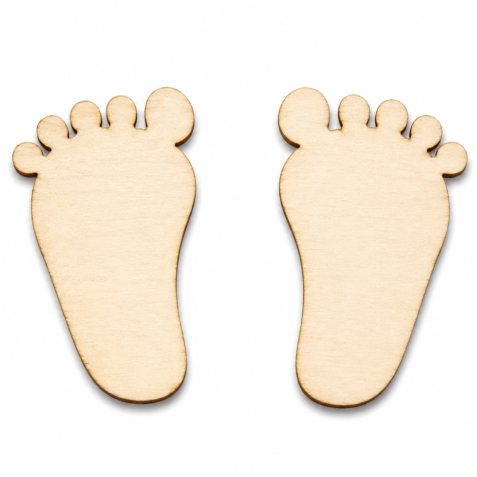Tiny wood baby feet for baby shower table decorations to scatter on the table or birthday, birth by ChurchHouseWoodworks.com