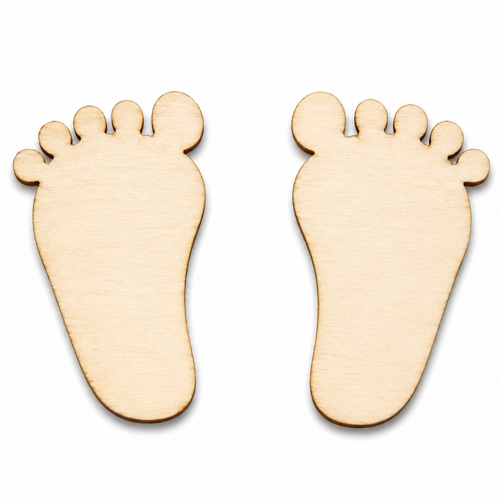 Tiny wood baby feet for baby shower table decorations to scatter on the table or birthday, birth by ChurchHouseWoodworks.com