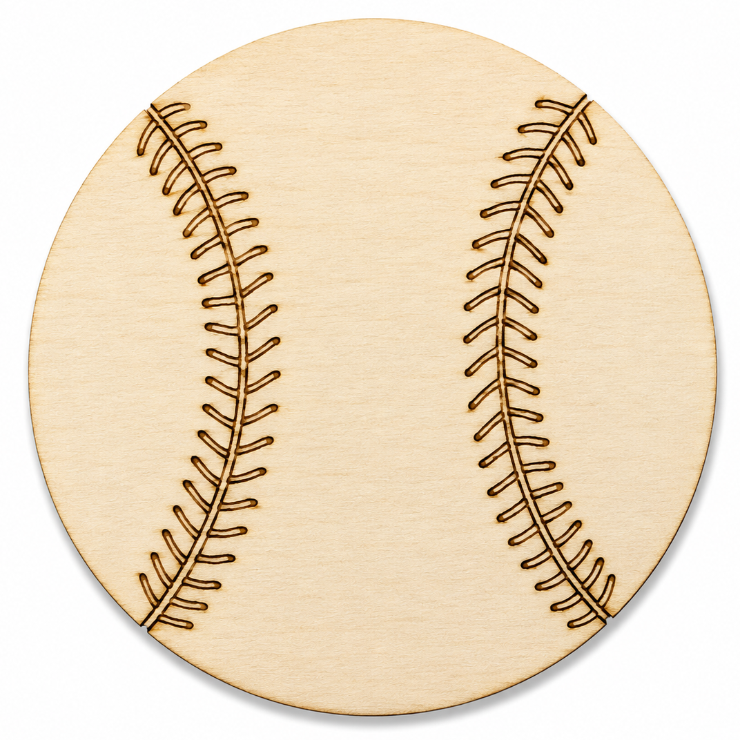 Wood baseball cutout shape by ChurchHouseWoodworks.com