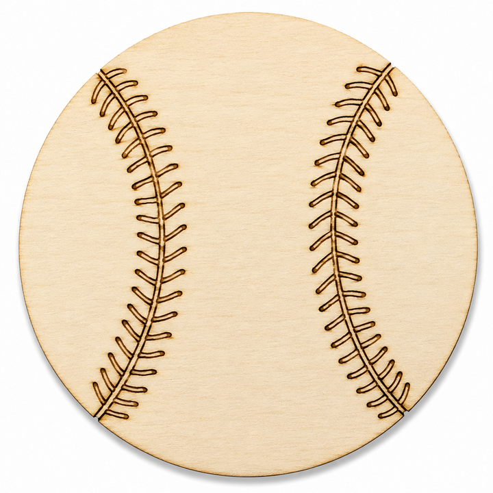 Wood baseball cutout shape by ChurchHouseWoodworks.com