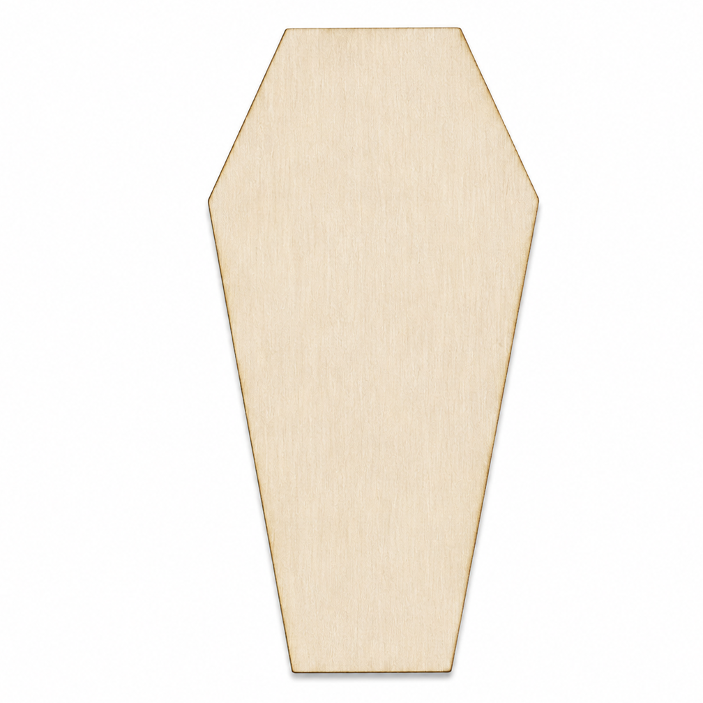 Wood Coffin craft cutout shapes to paint on or add glitter to to make Halloween Horror crafts like Halloween  Wreaths or Halloween Ornaments by ChurchHouseWoodworks.com