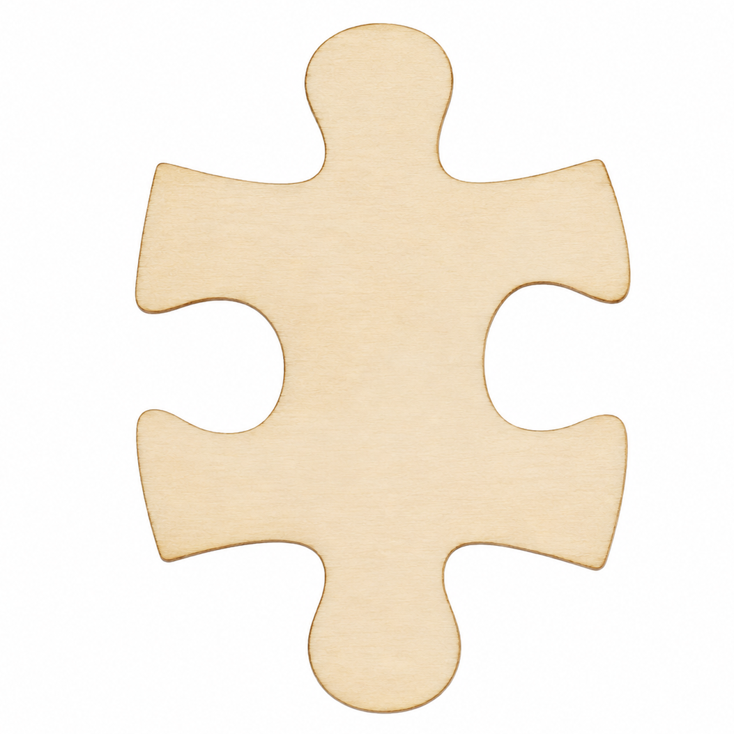 Wood Puzzle Piece for DIY Crafts by ChurchHouseWoodworks.com Thee puzzle shape pieces are laser cutouts that can be painted on or add glitter. 
