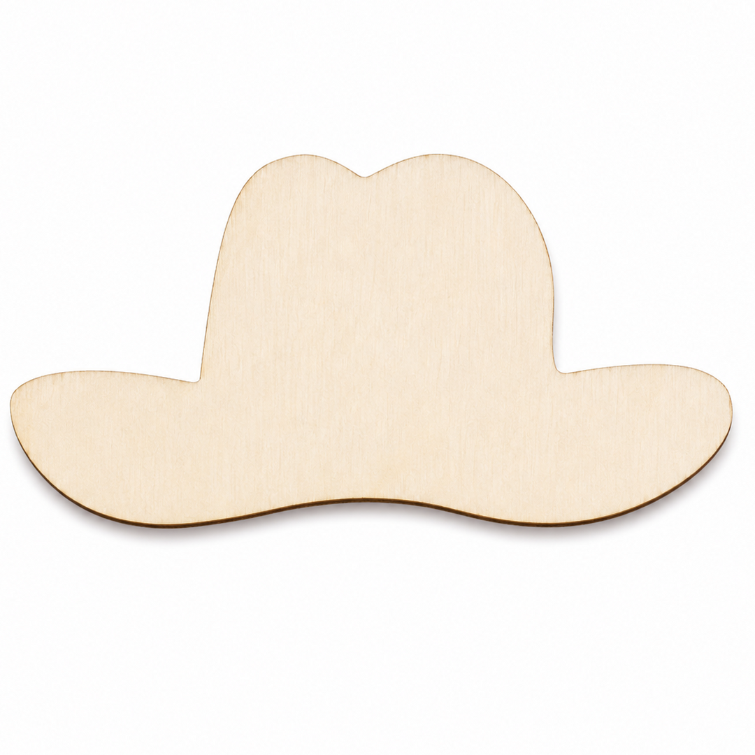 Wood cowboy hat shape cut out craft diy to paint on by ChurchHouseWoodworks.com