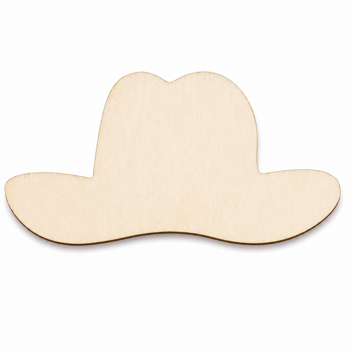 Wood cowboy hat shape cut out craft diy to paint on by ChurchHouseWoodworks.com