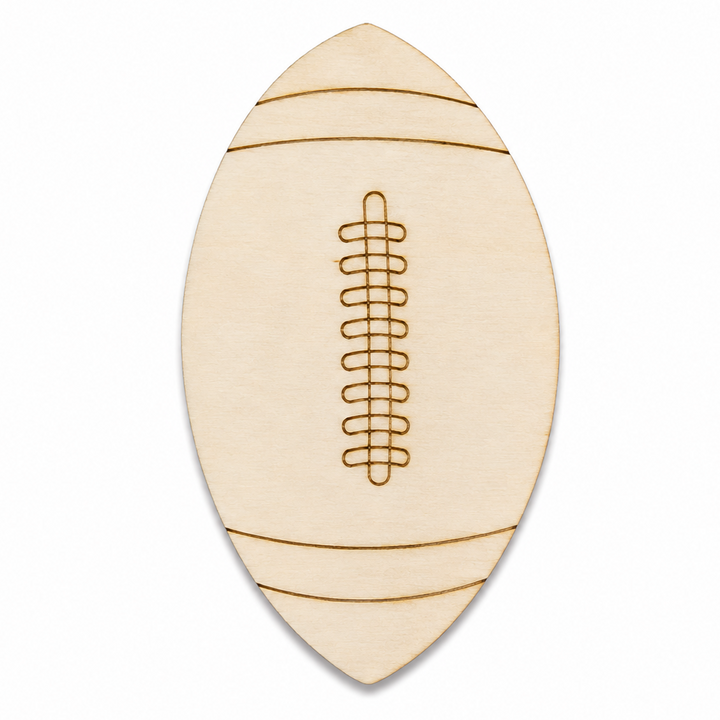 Wood football shape cutout craft laser cut to paint on or diy crafting by ChurchHouseWoodworks.com  Sports crafts.