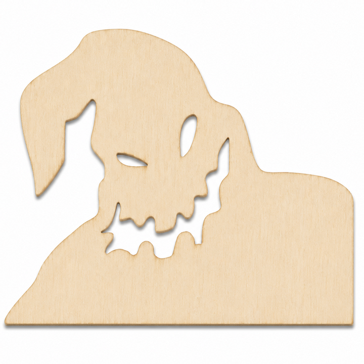 Oogie Boogie Nightmare Before Christmas Wood Shape Cutout Laser Cut Craft Pieces To Paint on or add glitter to make a SUPER COOL halloween diy wreath or Halloween Ornament by ChurchHouseWoodworks.com Jack Sally Zero The Dog