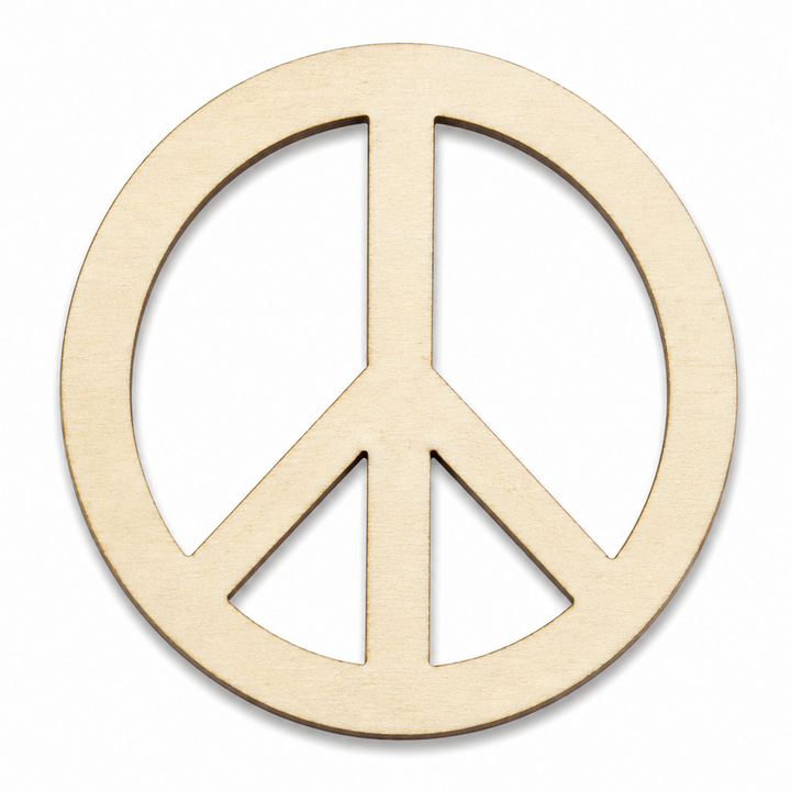 Wood peace sign cutout shapes laser cut for diy crafts to paint on by ChurchHouseWoodworks.com