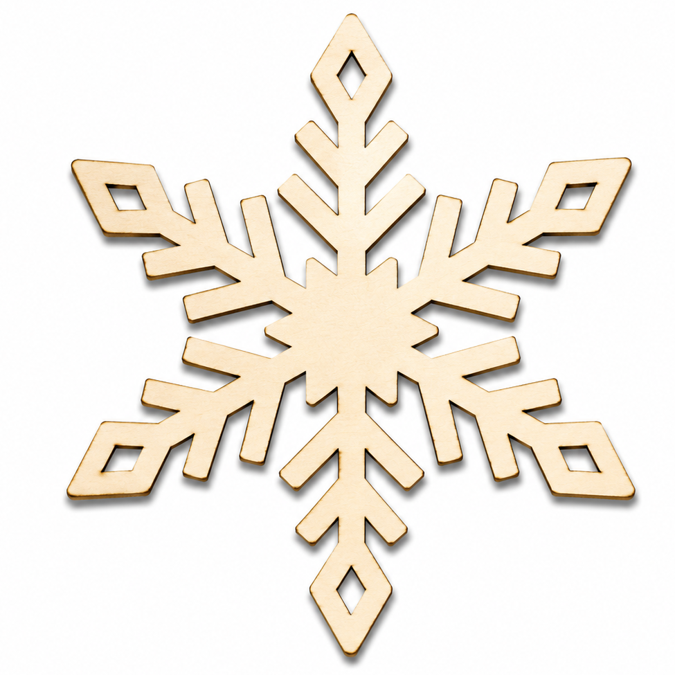 Wood Snowflake Christmas Ornaments to paint on or glitter or make a DIY Christmas wreath by ChurchHouseWoodworks.com