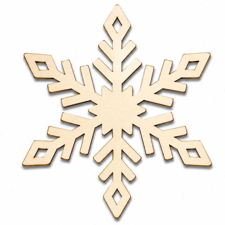 Wood Snowflake Christmas Ornaments to paint on or glitter or make a DIY Christmas wreath by ChurchHouseWoodworks.com