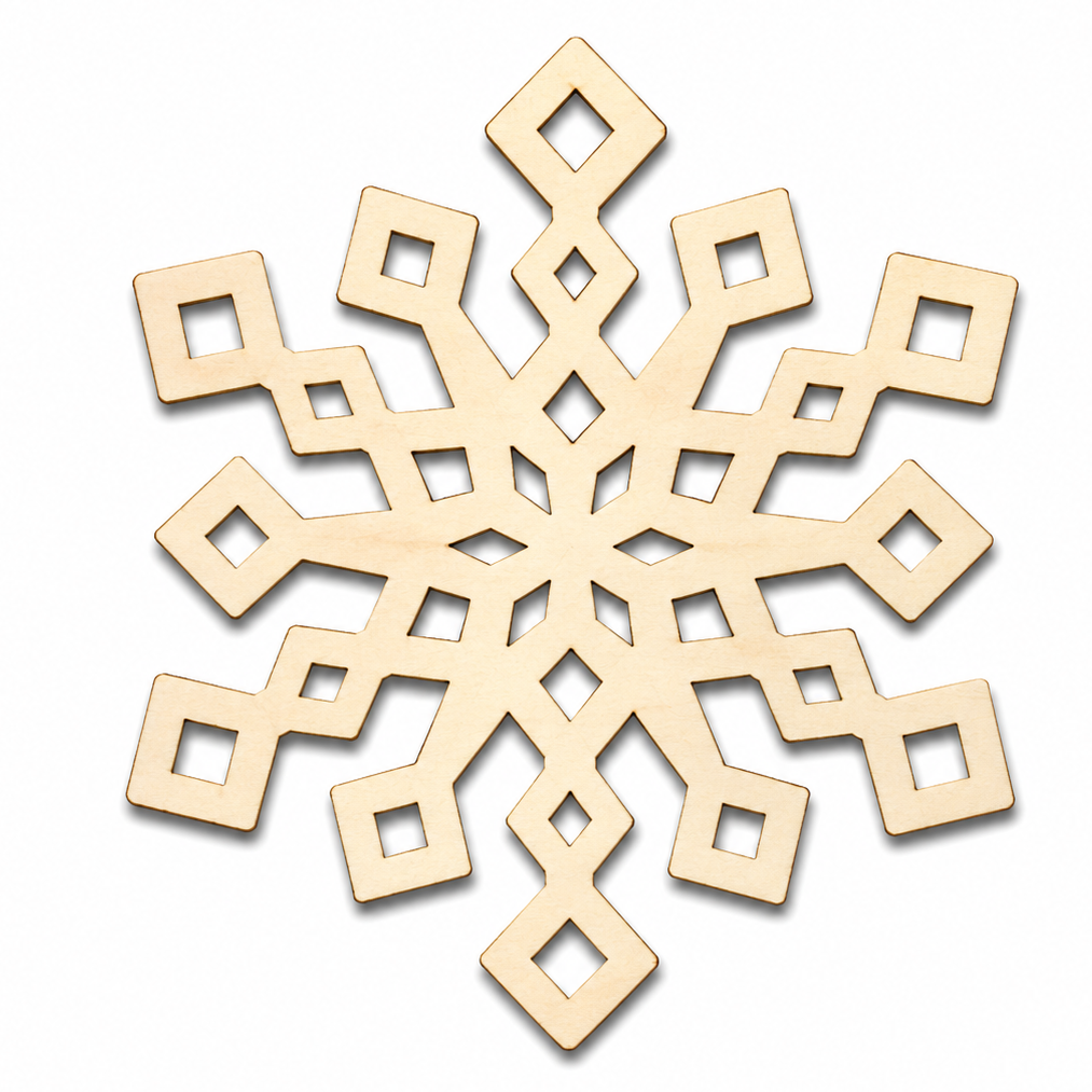 Wood snowflake ornaments cutout shapes diy wreath to paint on or glitter by ChurchHouseWoodworks.com